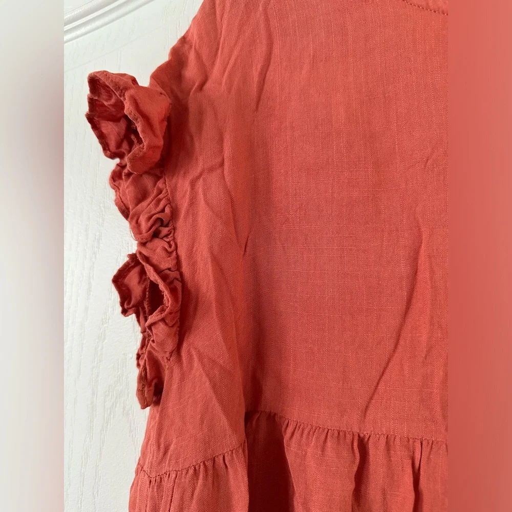Rust-colored Ruffled Swing Top - Size Small - Picture 7 of 7